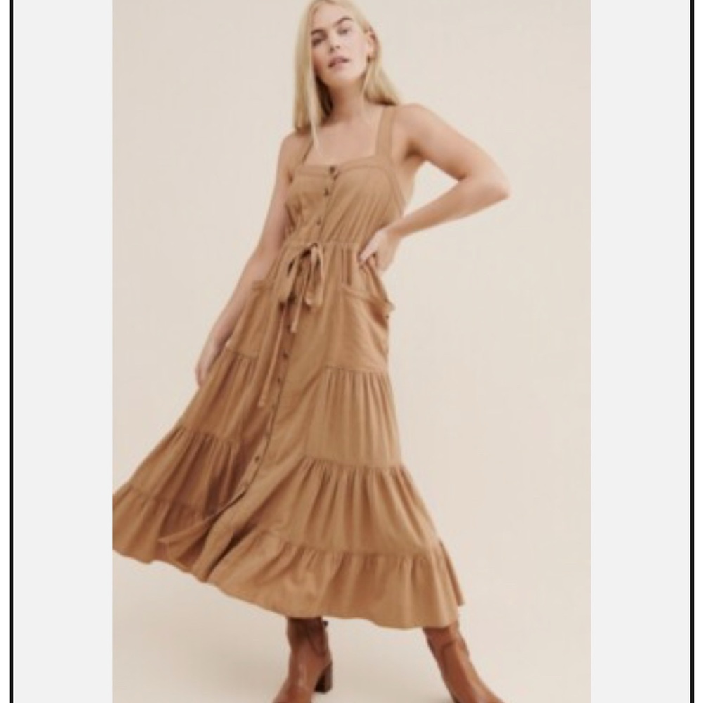 Free People Tan Maxi Dress with Effortless Elegance